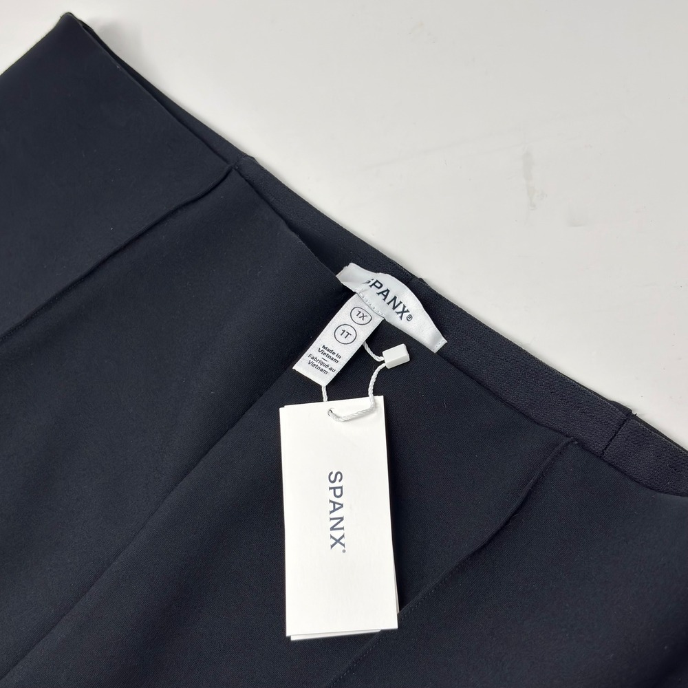 SPANX Pants Womens 1X Black Ponte Micro Flare Pull On Stretch 20792 NWT